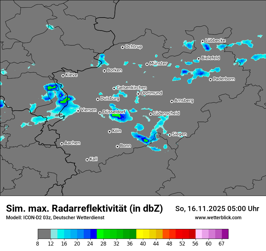 Modellkarten Simuliertes Radarbild