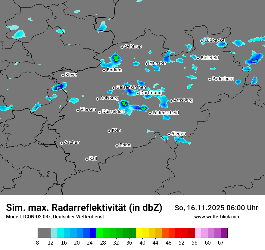 Modellkarten Simuliertes Radarbild