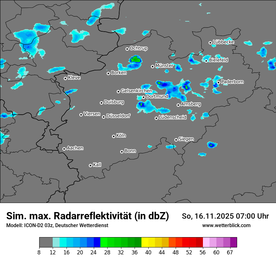 Modellkarten Simuliertes Radarbild