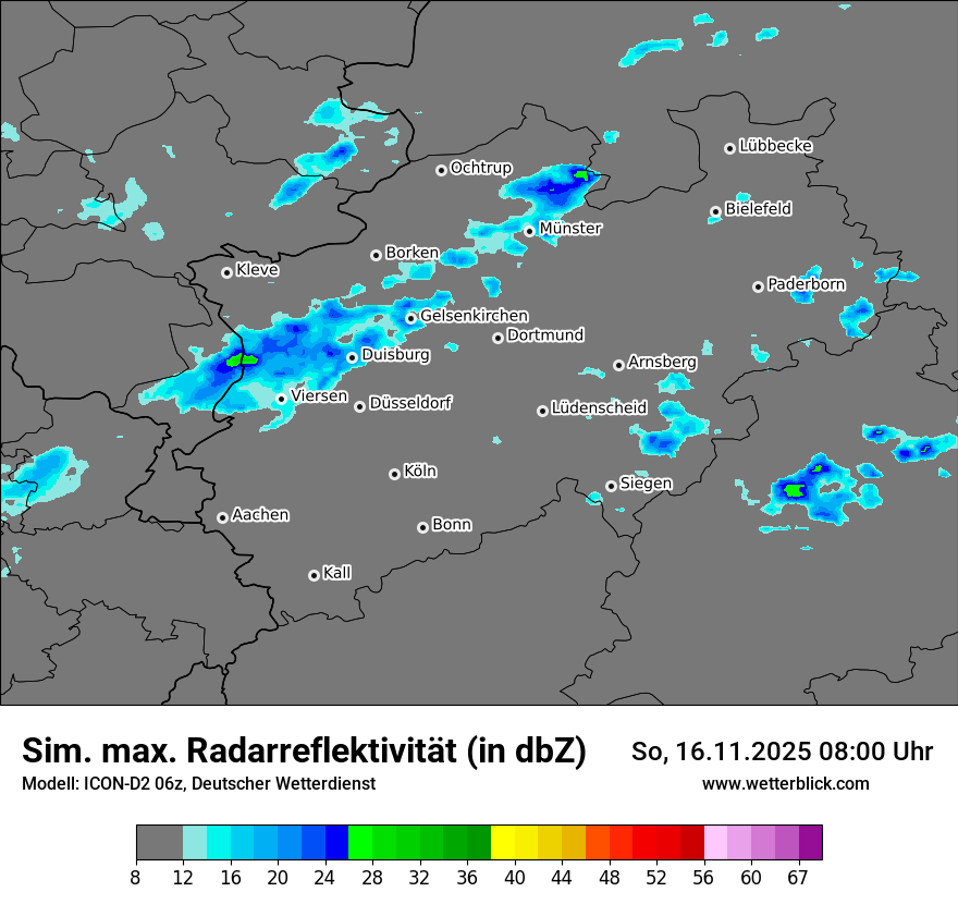 Modellkarten Simuliertes Radarbild