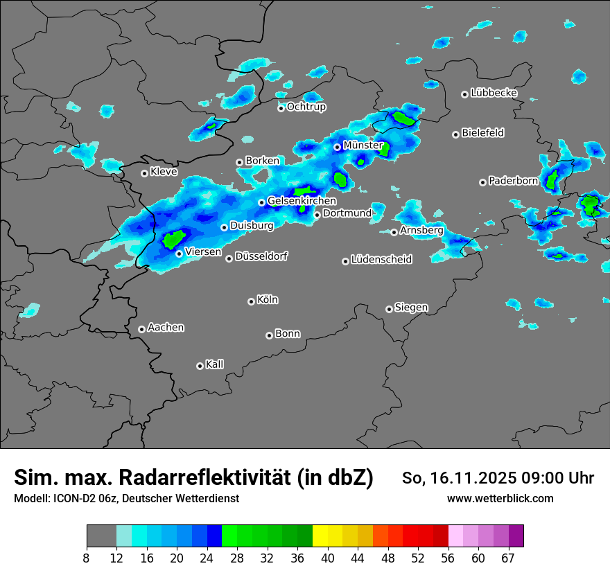 Modellkarten Simuliertes Radarbild
