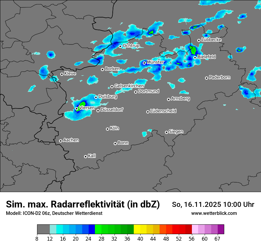 Modellkarten Simuliertes Radarbild