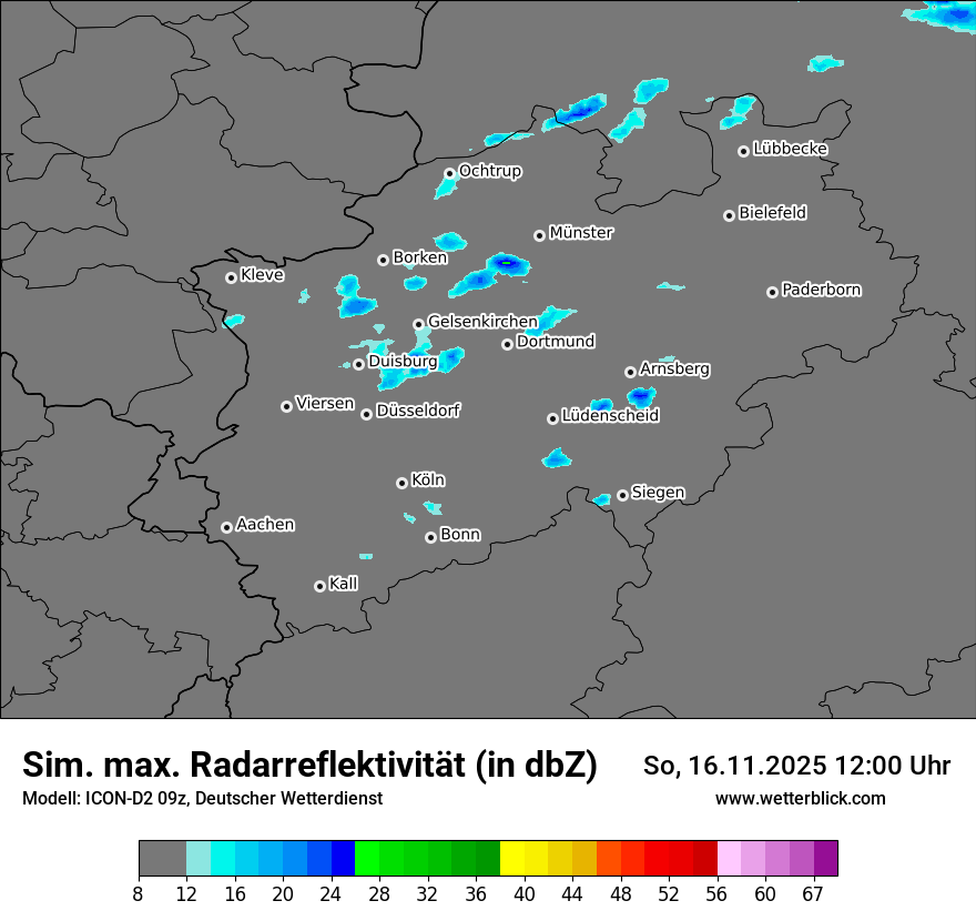 Modellkarten Simuliertes Radarbild