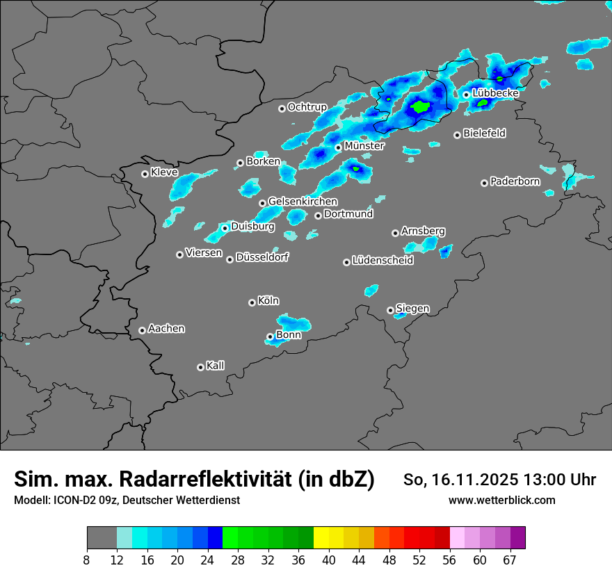 Modellkarten Simuliertes Radarbild