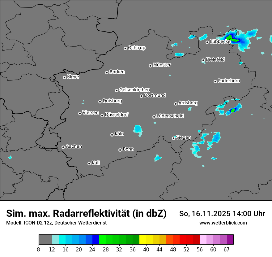 Modellkarten Simuliertes Radarbild