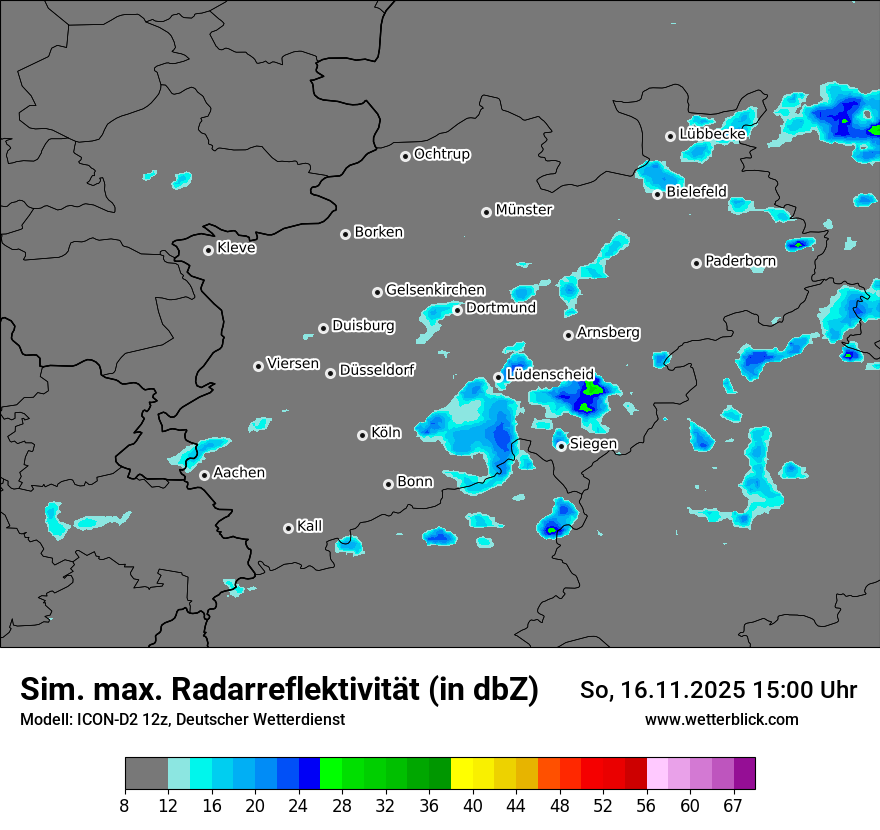 Modellkarten Simuliertes Radarbild