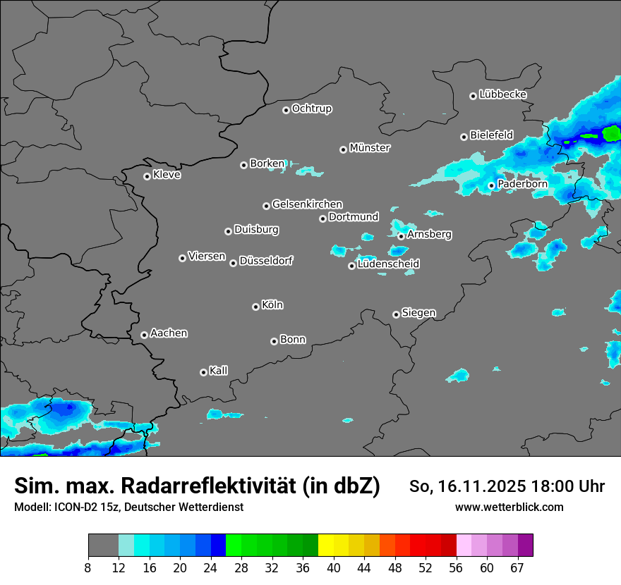 Modellkarten Simuliertes Radarbild