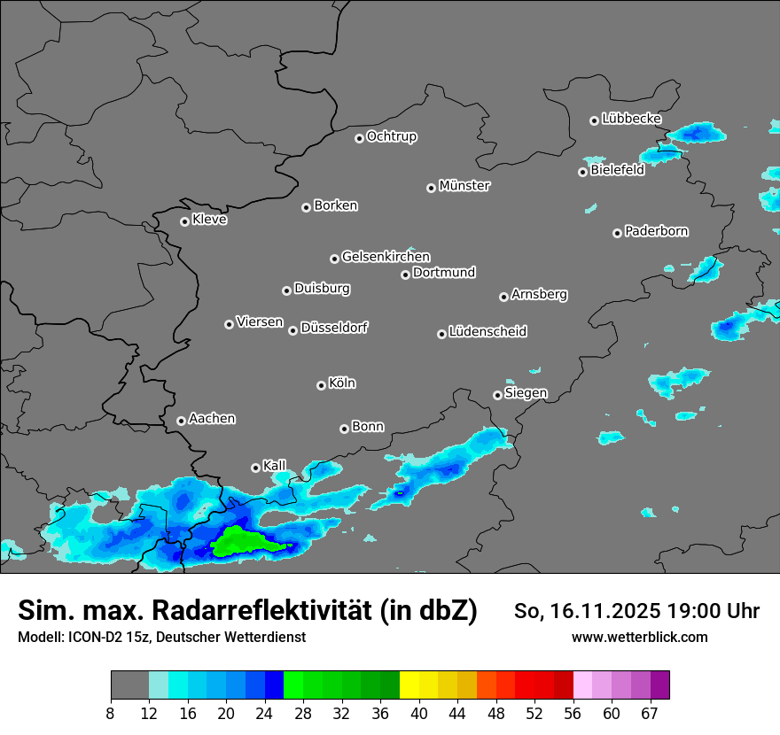 Modellkarten Simuliertes Radarbild