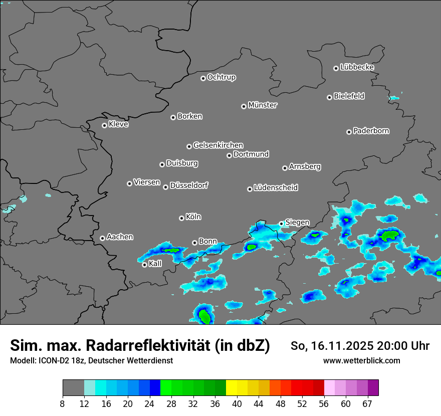 Modellkarten Simuliertes Radarbild