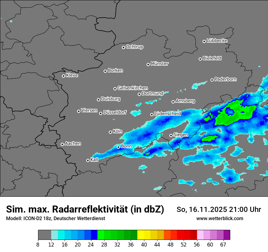 Modellkarten Simuliertes Radarbild