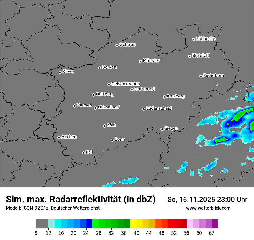 Modellkarten Simuliertes Radarbild