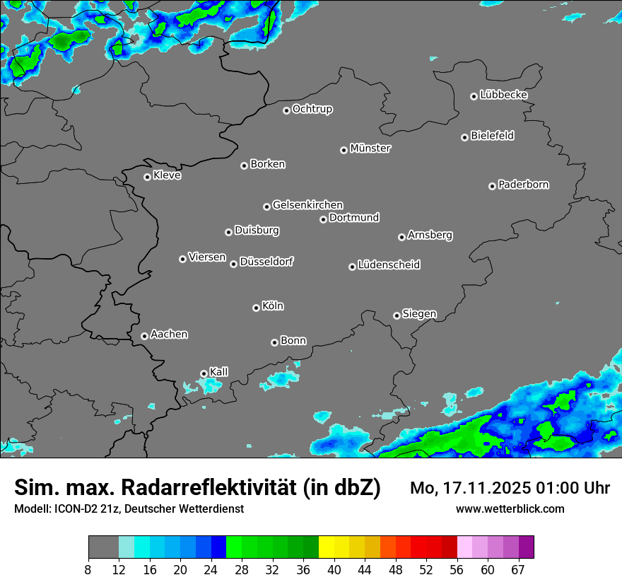 Modellkarten Simuliertes Radarbild