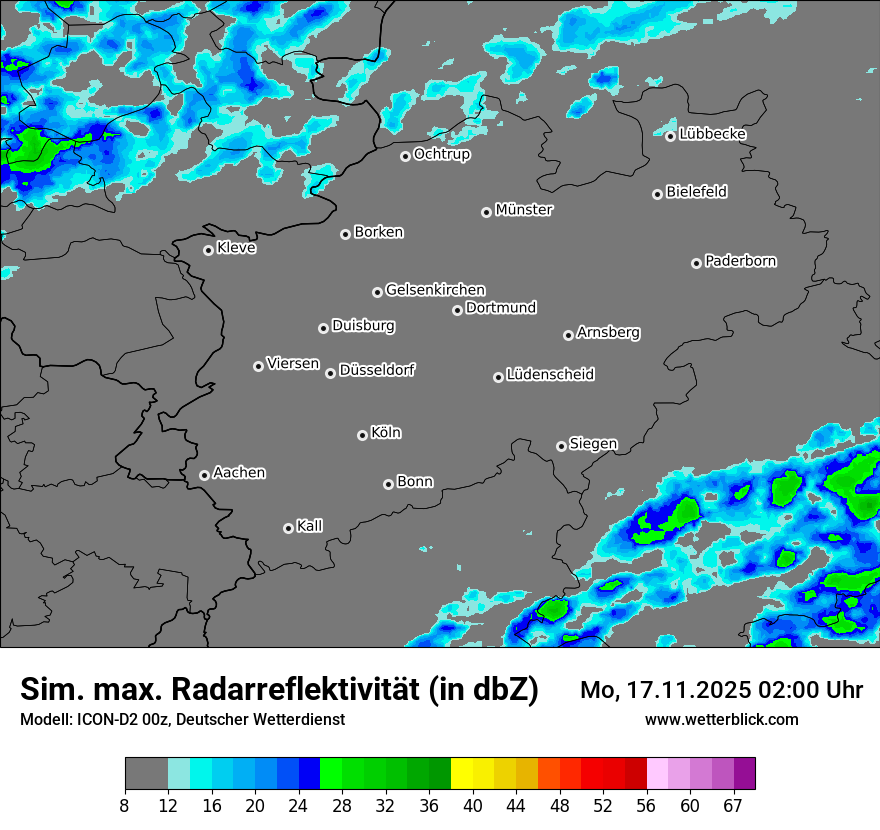 Modellkarten Simuliertes Radarbild