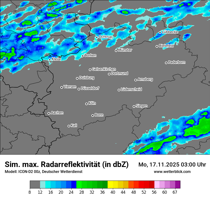 Modellkarten Simuliertes Radarbild