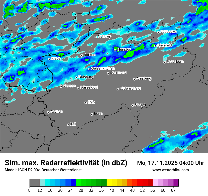 Modellkarten Simuliertes Radarbild