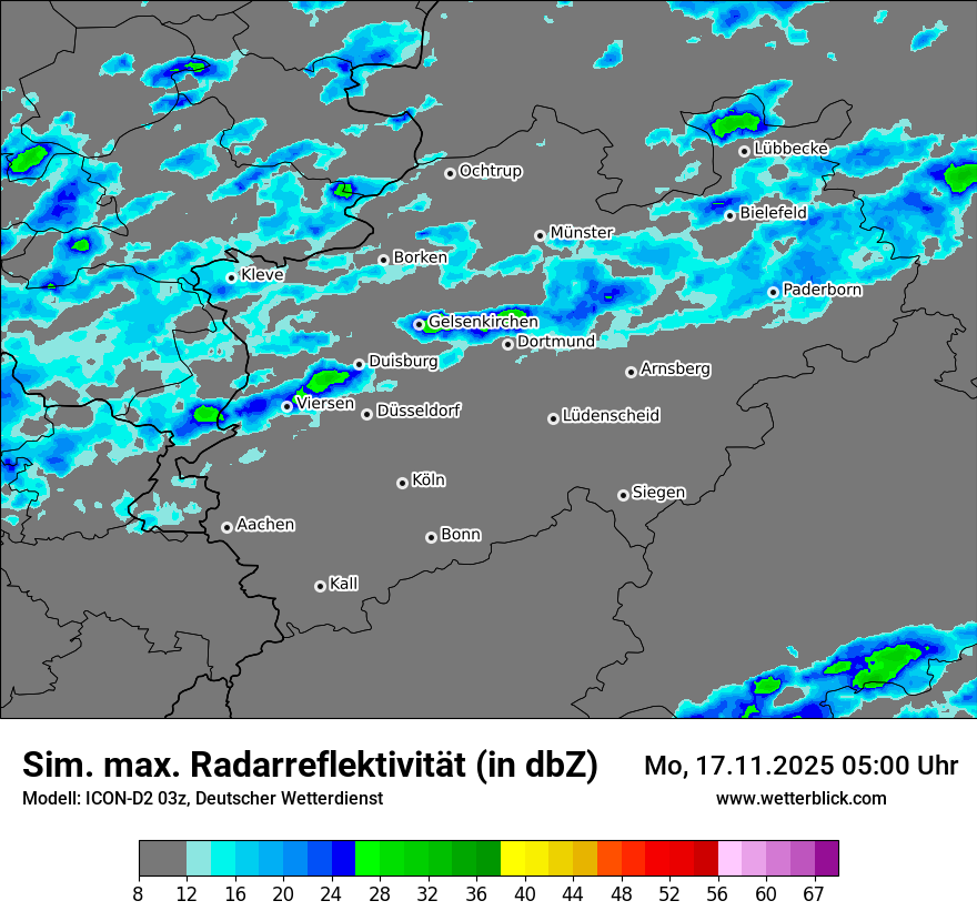 Modellkarten Simuliertes Radarbild