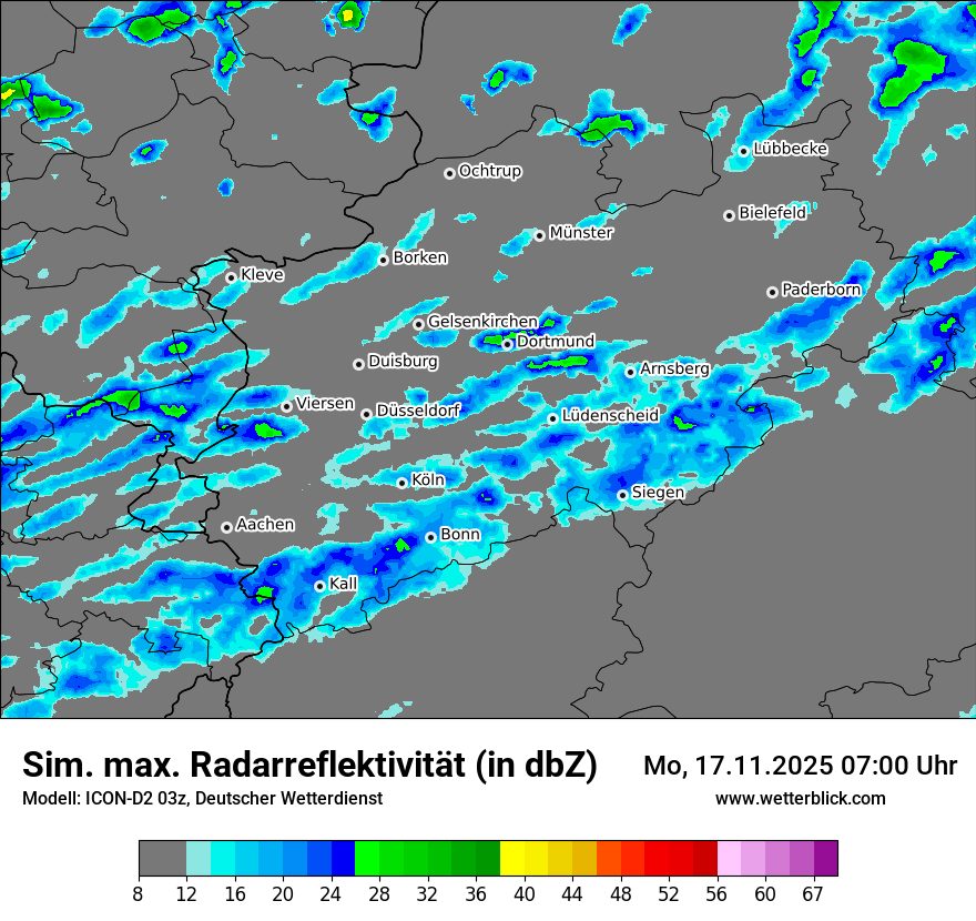 Modellkarten Simuliertes Radarbild