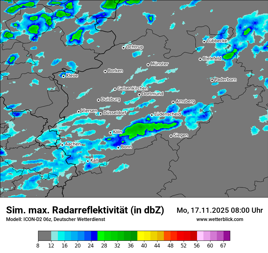 Modellkarten Simuliertes Radarbild