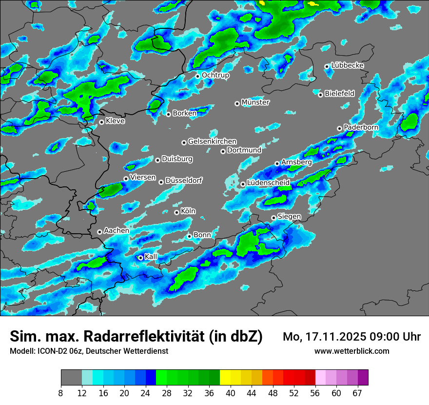 Modellkarten Simuliertes Radarbild