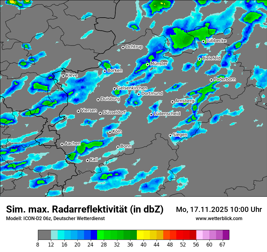 Modellkarten Simuliertes Radarbild