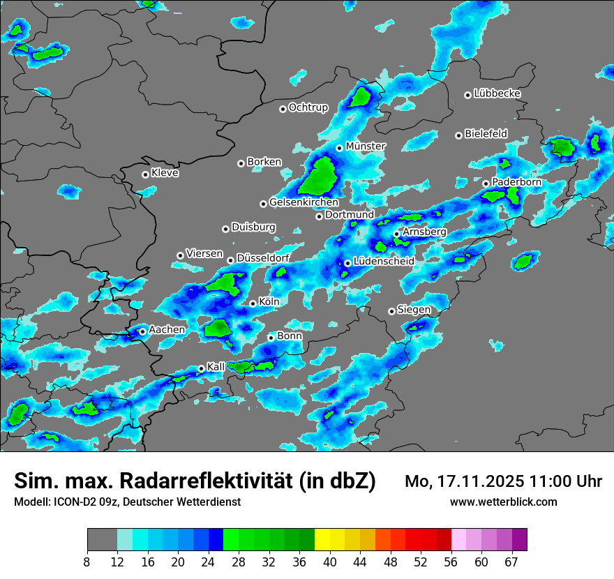 Modellkarten Simuliertes Radarbild