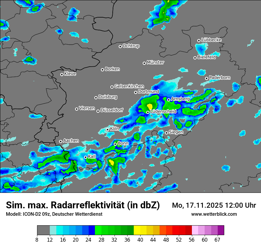 Modellkarten Simuliertes Radarbild