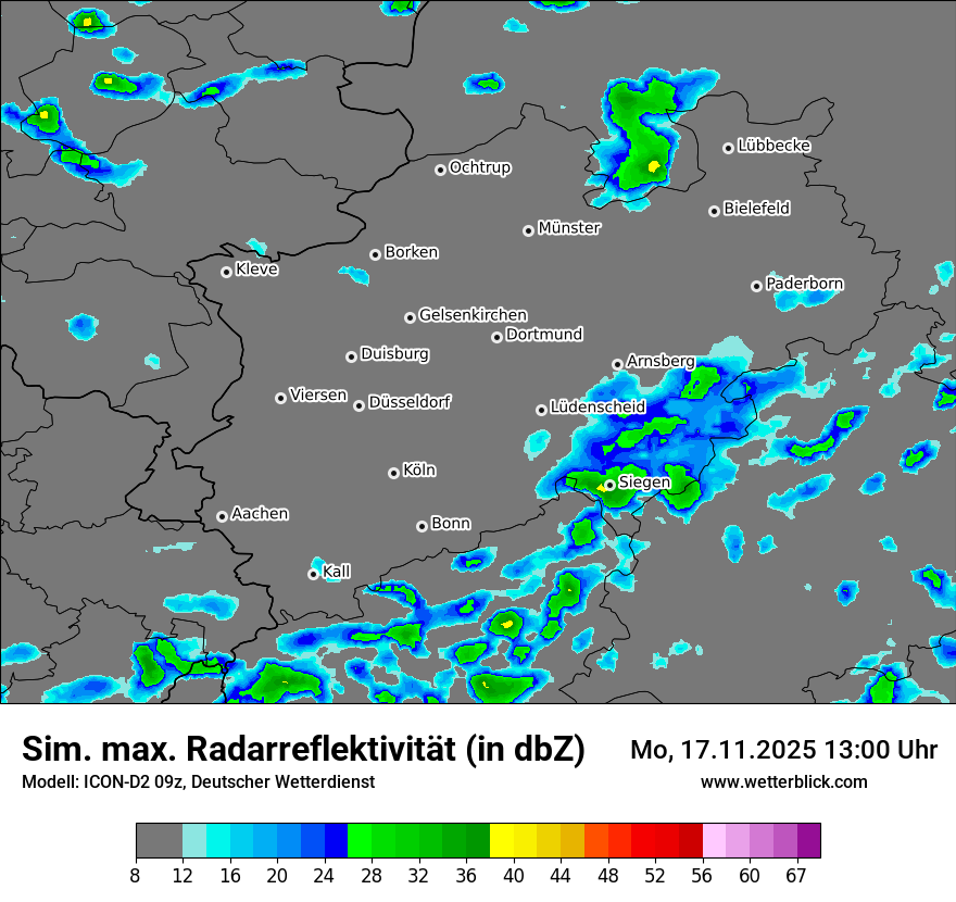 Modellkarten Simuliertes Radarbild