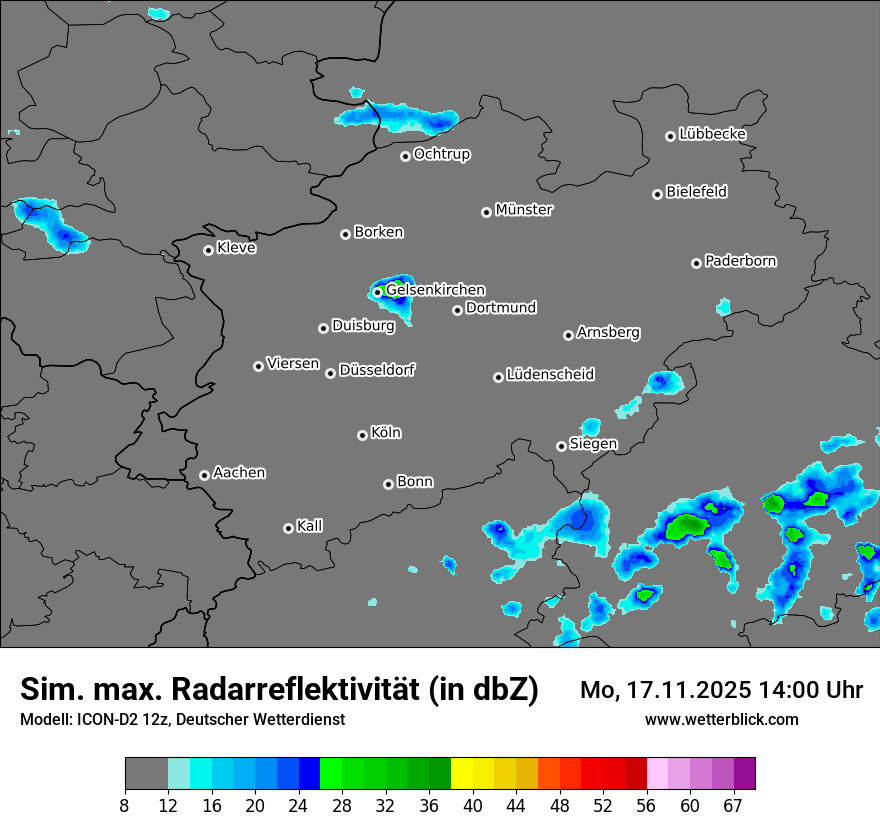 Modellkarten Simuliertes Radarbild