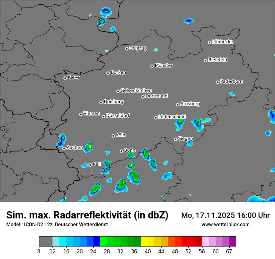 Modellkarten Simuliertes Radarbild