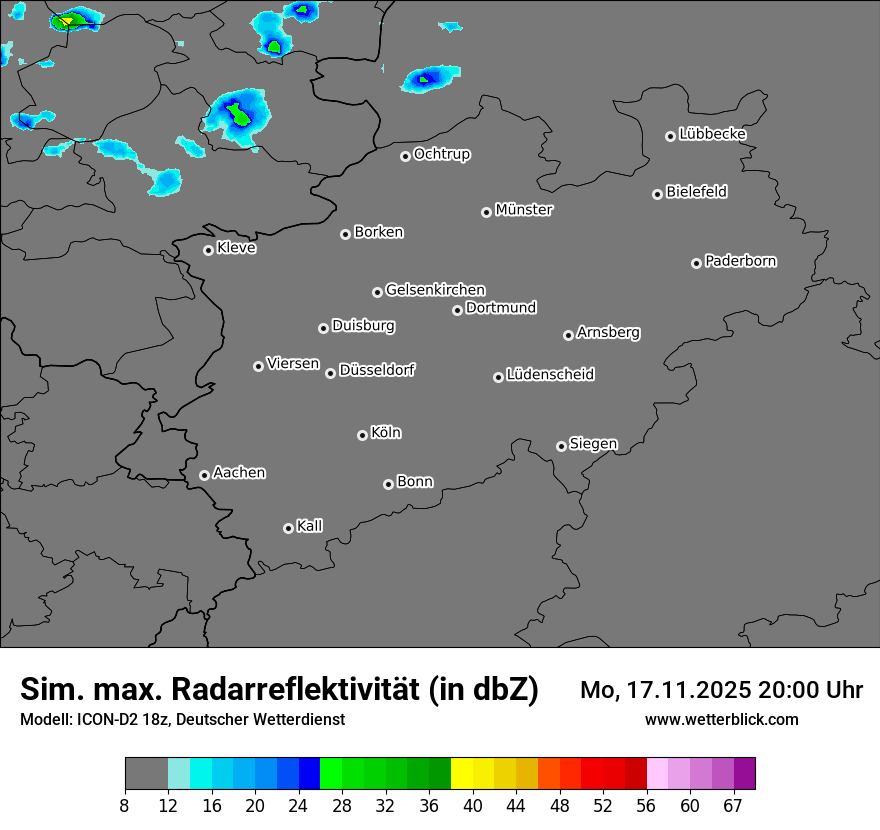 Modellkarten Simuliertes Radarbild