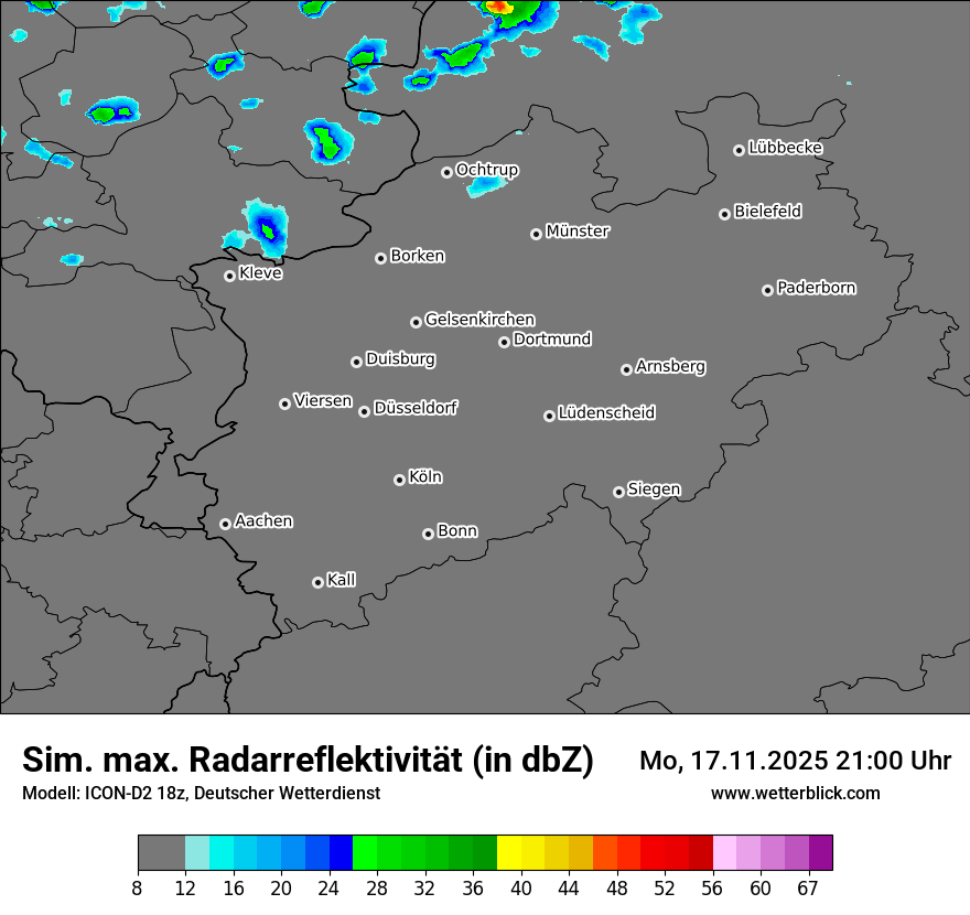 Modellkarten Simuliertes Radarbild