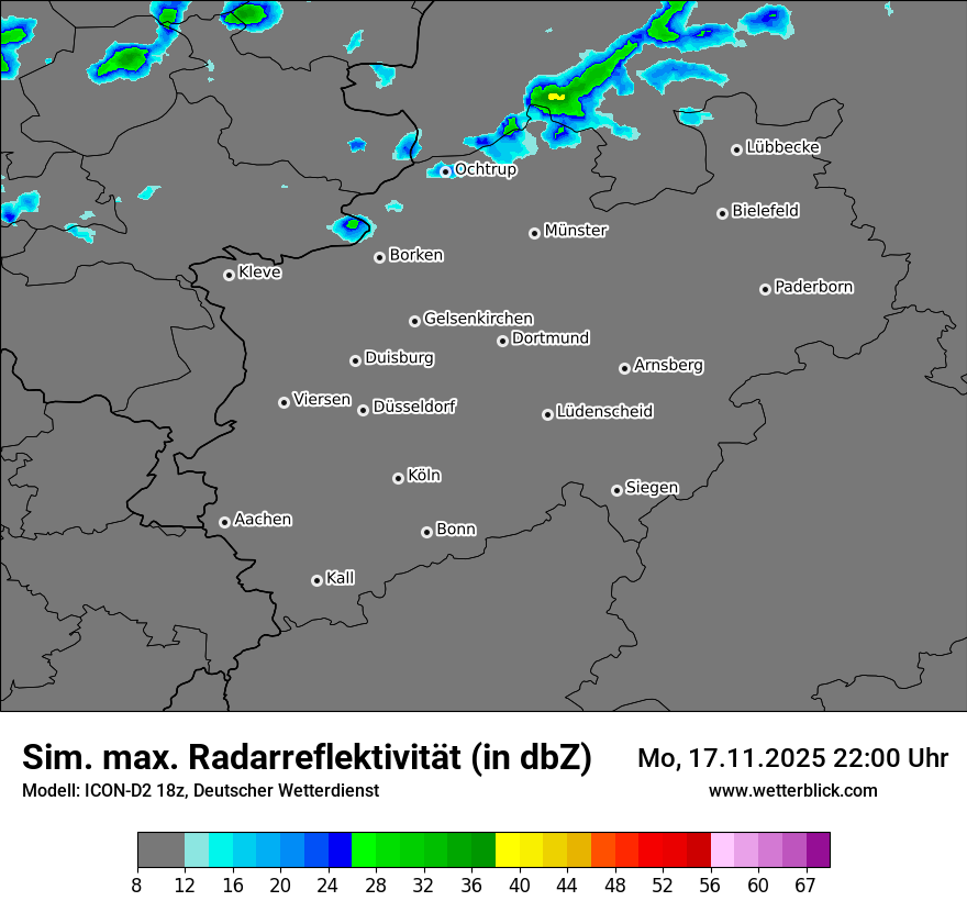 Modellkarten Simuliertes Radarbild