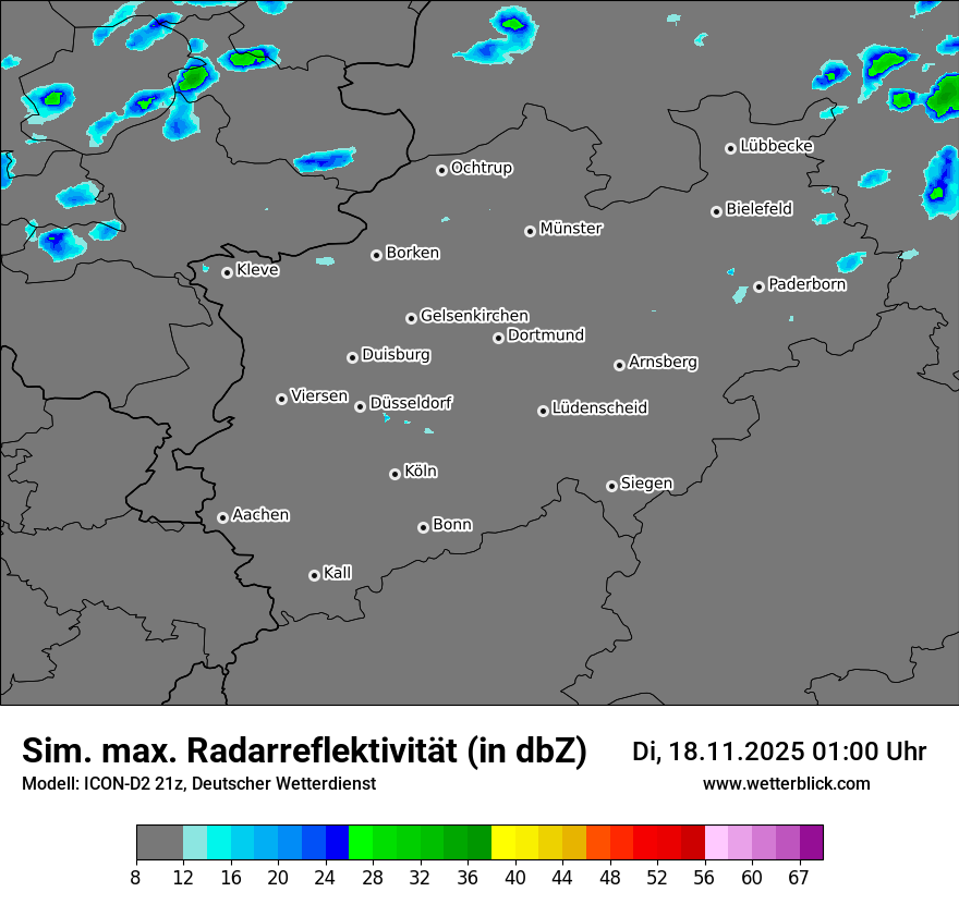 Modellkarten Simuliertes Radarbild