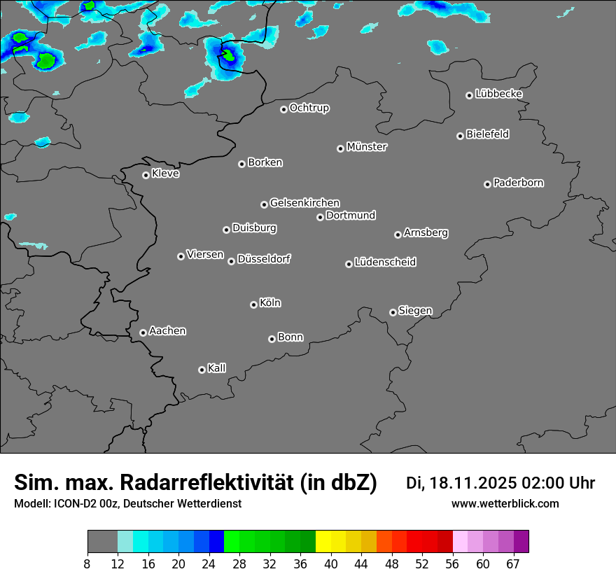 Modellkarten Simuliertes Radarbild