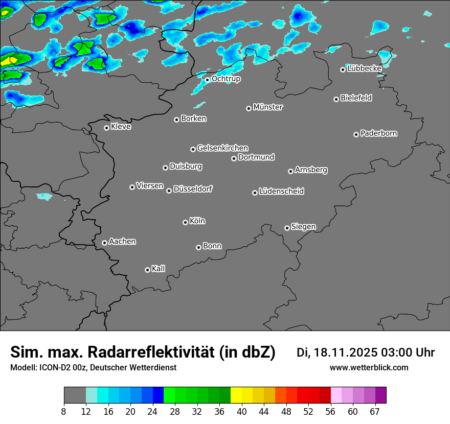 Modellkarten Simuliertes Radarbild