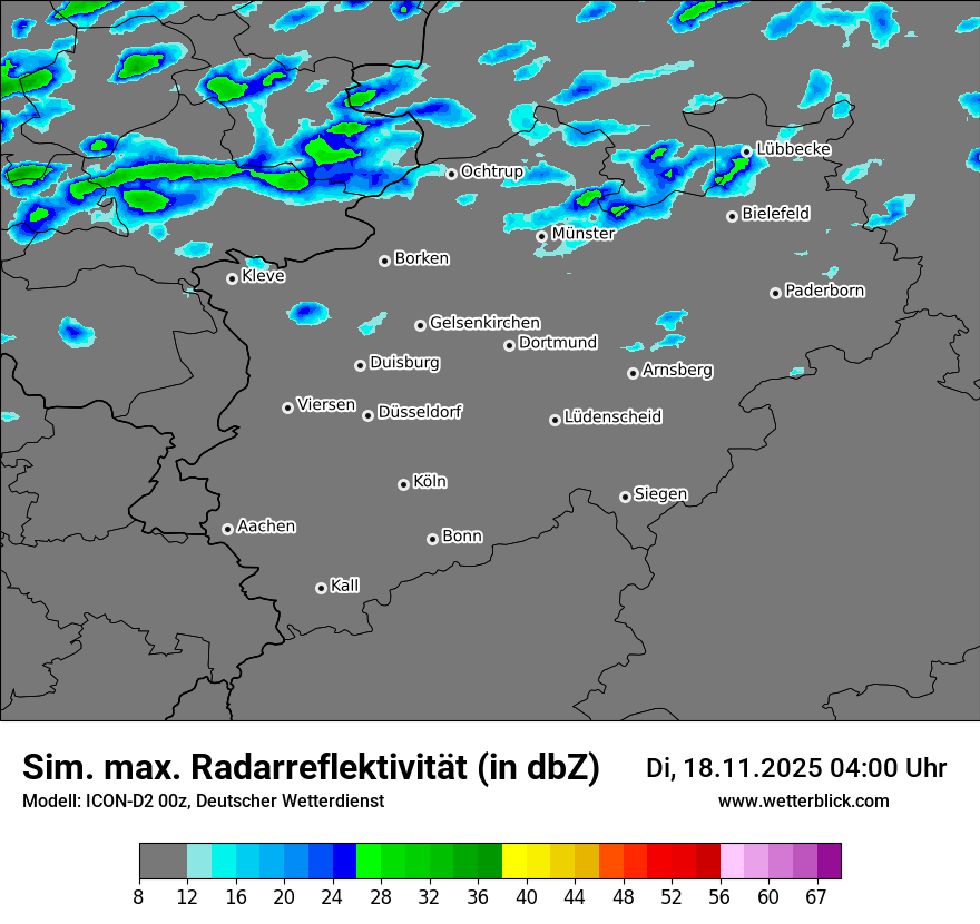 Modellkarten Simuliertes Radarbild