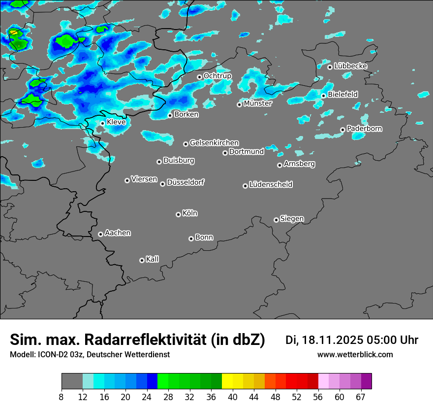 Modellkarten Simuliertes Radarbild