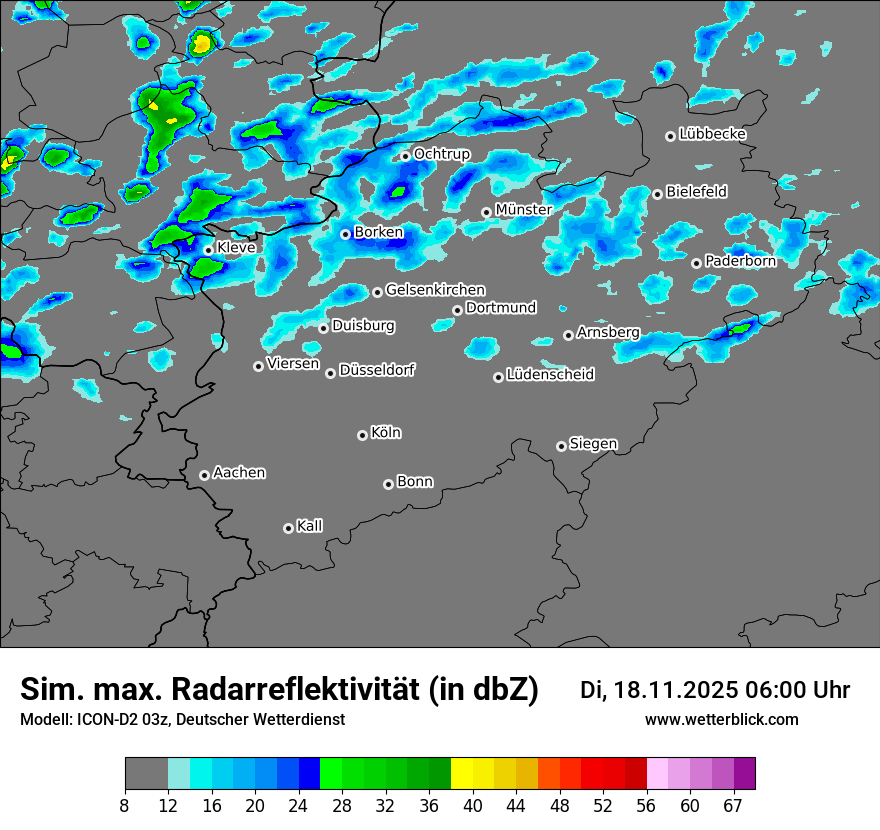 Modellkarten Simuliertes Radarbild