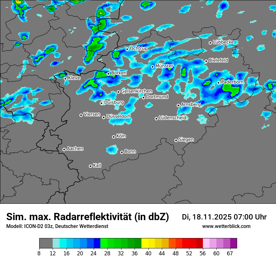Modellkarten Simuliertes Radarbild