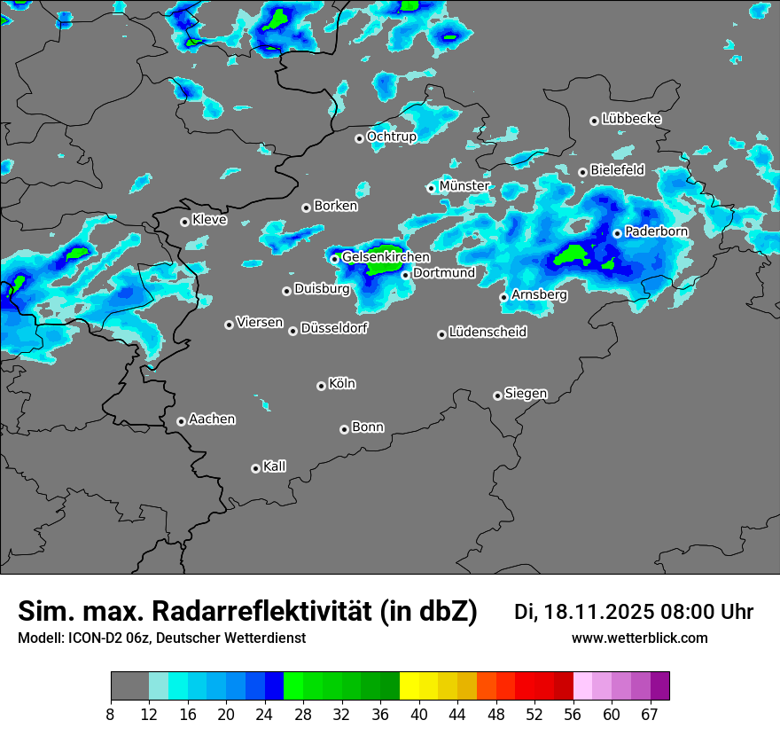 Modellkarten Simuliertes Radarbild
