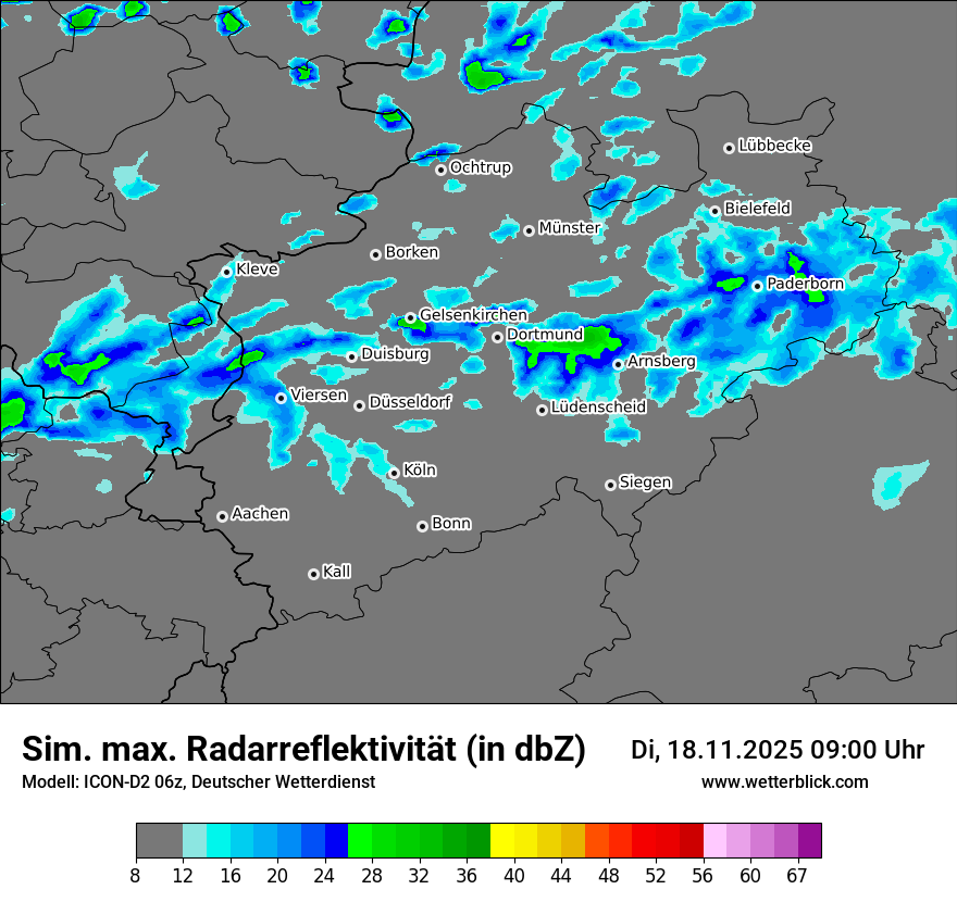 Modellkarten Simuliertes Radarbild