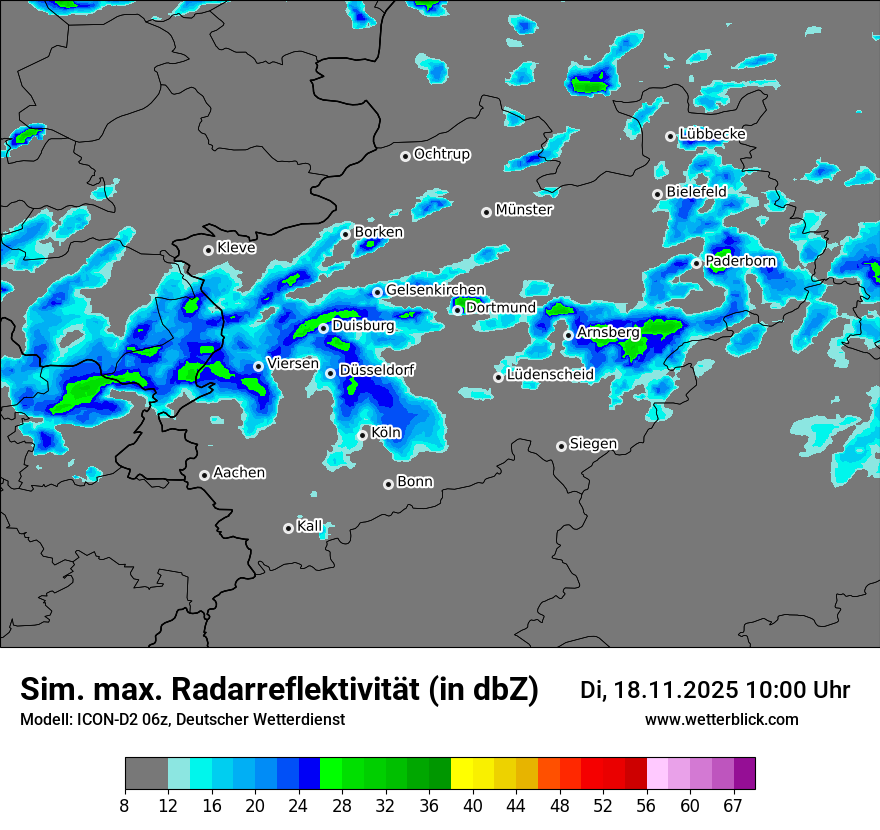 Modellkarten Simuliertes Radarbild