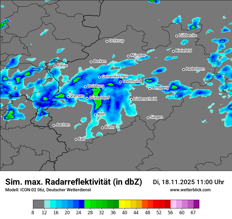 Modellkarten Simuliertes Radarbild