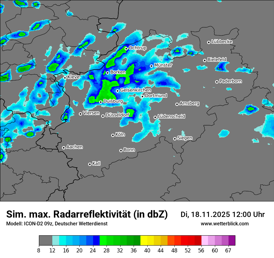 Modellkarten Simuliertes Radarbild