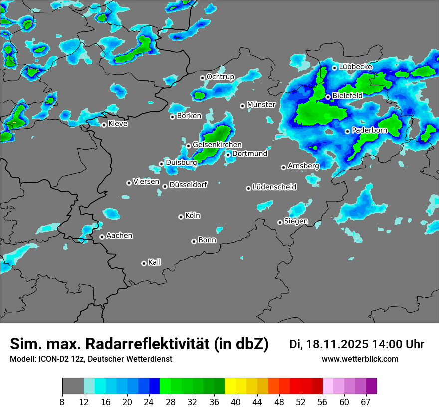 Modellkarten Simuliertes Radarbild