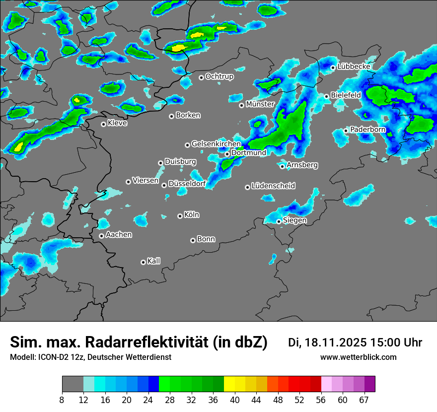 Modellkarten Simuliertes Radarbild