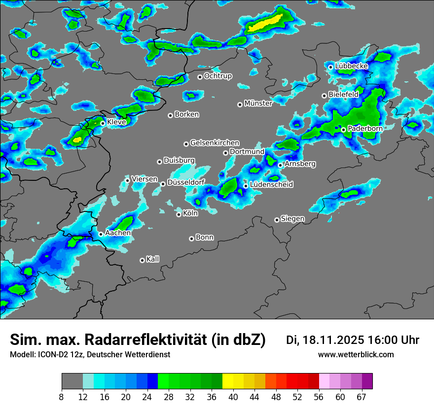 Modellkarten Simuliertes Radarbild