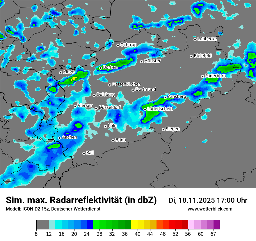 Modellkarten Simuliertes Radarbild