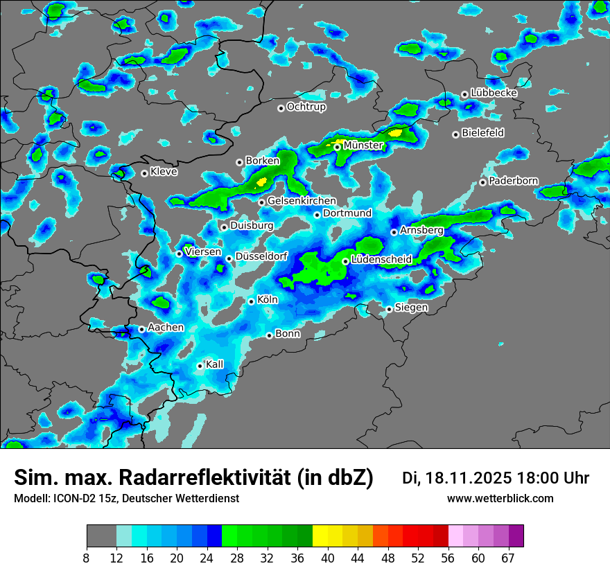 Modellkarten Simuliertes Radarbild