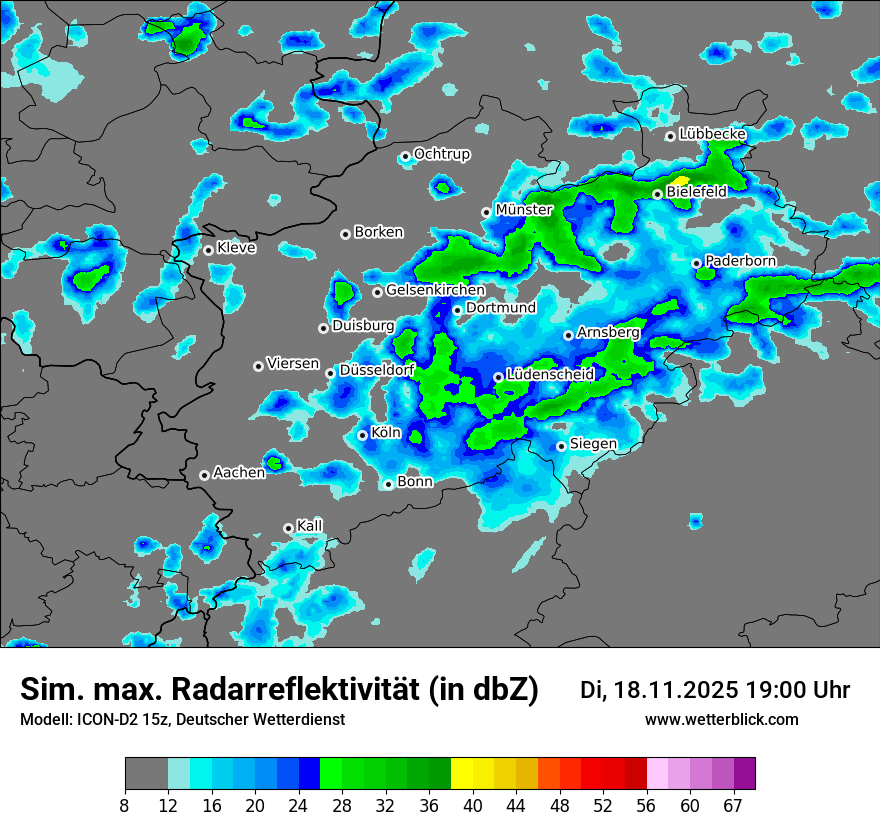 Modellkarten Simuliertes Radarbild